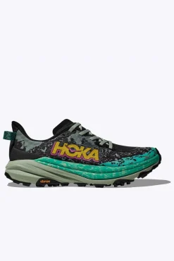 New Hoka Trailschoenen W Speedgoat 6 Black/Aloe Vera