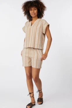 Fashion Ichi Blouse Waldina Ss Simply Taupe