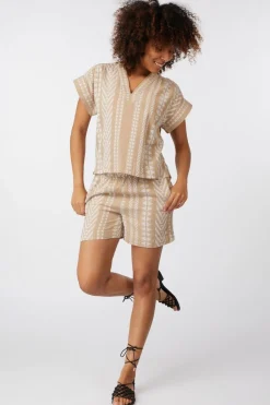 Fashion Ichi Blouse Waldina Ss Simply Taupe