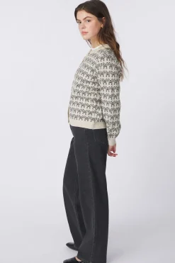 Discount Ichi Cardigan Brielle Ca3 Light Grey Denim