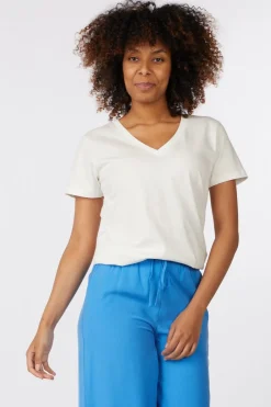 Outlet Ichi T-Shirt Palmoni Ss Cloud Dancer