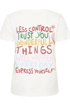 Outlet Ichi T-Shirt Palmoni Ss Cloud Dancer