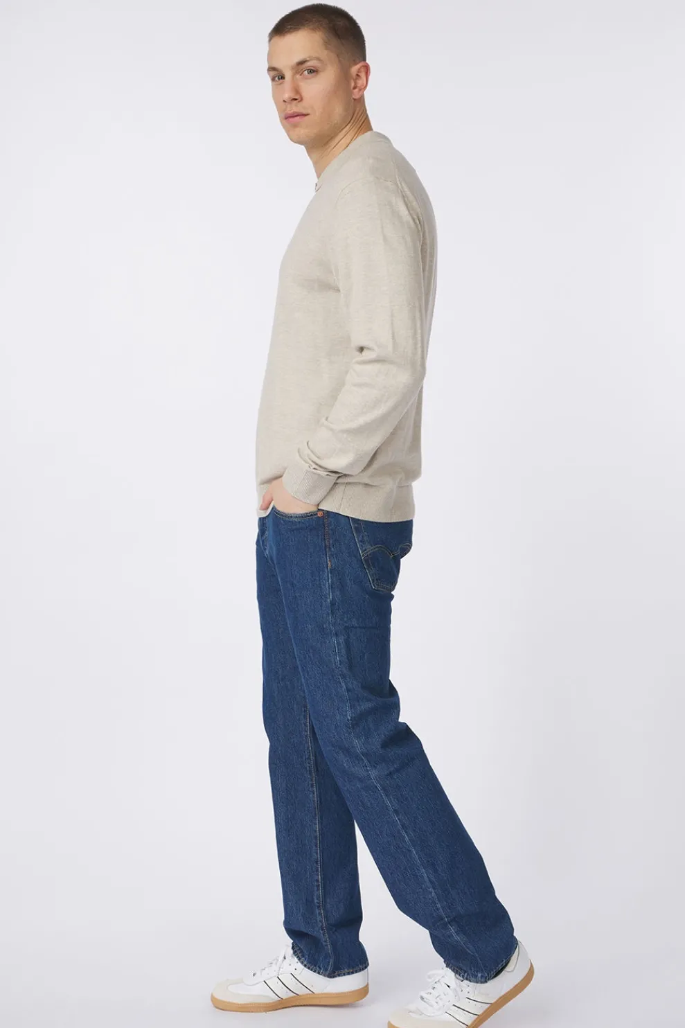 Hot Jack & Jones Trui Eemil Half Zip Dark Blue (Jeans)