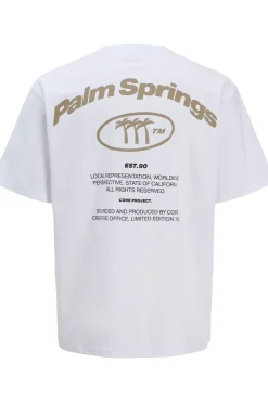 Clearance Jack & Jones T-Shirt Retreat Typographic Bright White