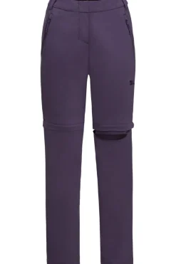 New Jack Wolfskin Afritsbroek Glastal Zip-Off Pants Dark Grape