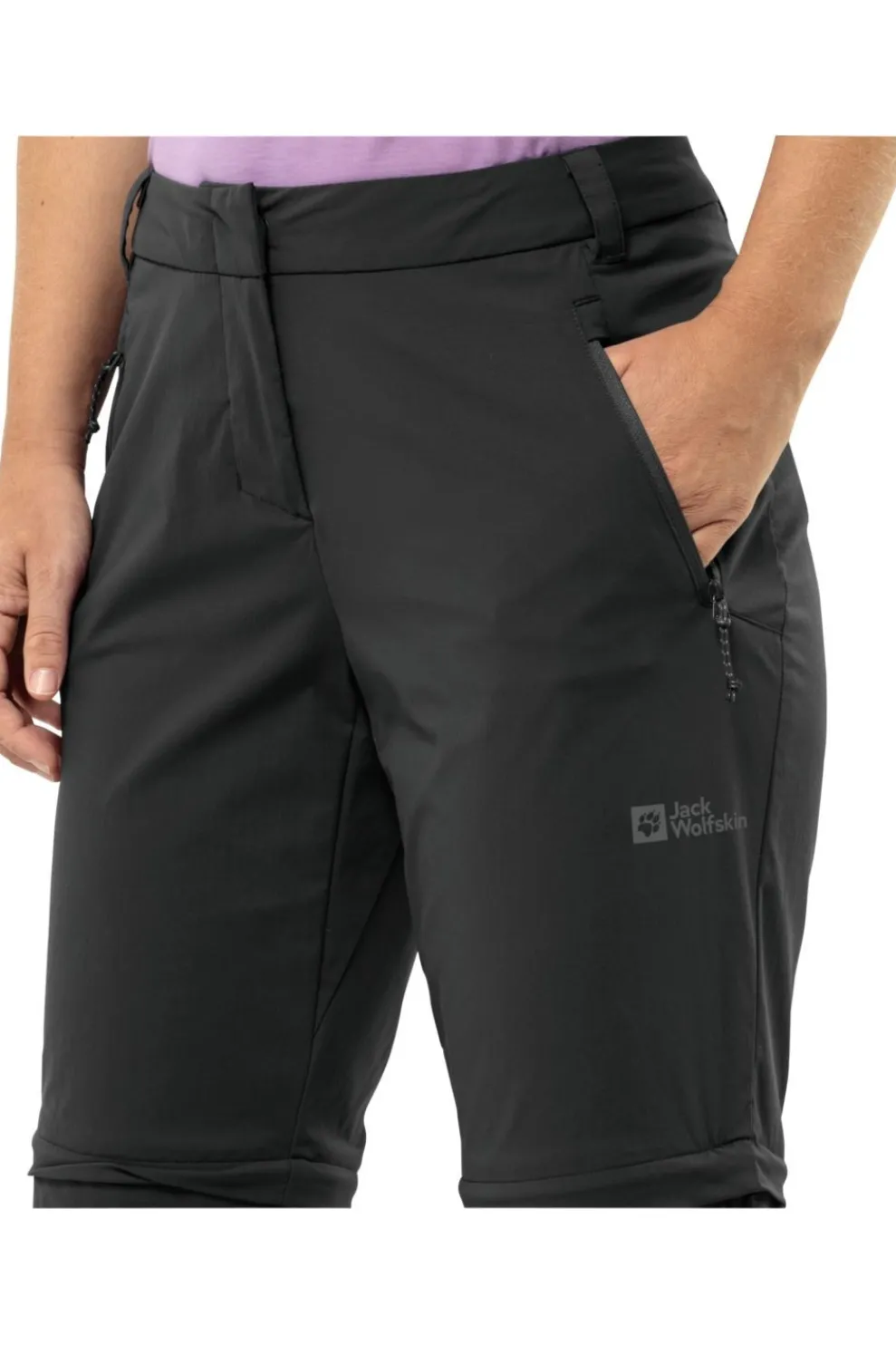 Clearance Jack Wolfskin Afritsbroek Glastal Zip-Off Pants Black