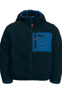 New Jack Wolfskin Fleece Ice Curl Hood Jacket dark blue/royal blue