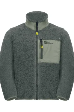 Fashion Jack Wolfskin Fleece Ice Curl Jacket Slate Green / Mint Leaf