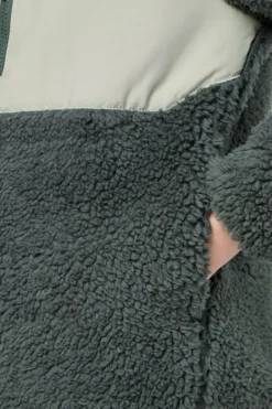 Fashion Jack Wolfskin Fleece Ice Curl Jacket Slate Green / Mint Leaf