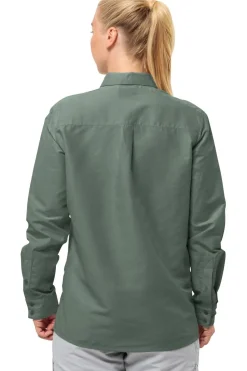 Clearance Jack Wolfskin Hemd Barrier Ls Shirt Hedge Green