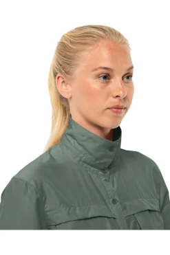 Clearance Jack Wolfskin Hemd Barrier Ls Shirt Hedge Green