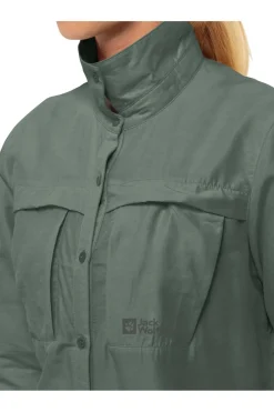 Clearance Jack Wolfskin Hemd Barrier Ls Shirt Hedge Green