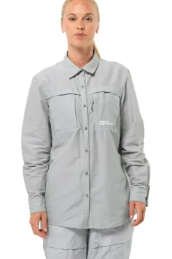 Outlet Jack Wolfskin Hemd Barrier Ls Shirt Cool Grey