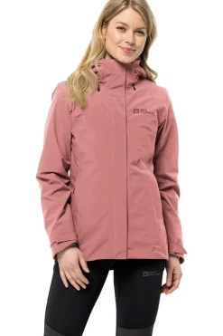 New Jack Wolfskin 3-In-1 Jas Luntal  W Mineral Red