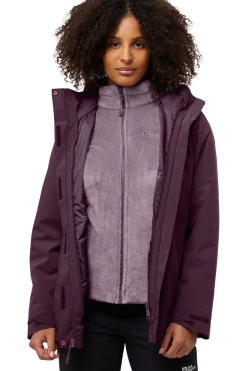 Sale Jack Wolfskin 3-In-1 Jas Rotwand 3In1 Midnight Plum