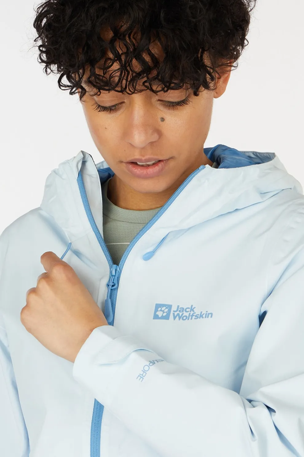 Fashion Jack Wolfskin Regenjas Weiltal 2L Jacket Ice Blue