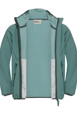 Outlet Jack Wolfskin Softshell Jas Fourwinds Jacket Kids Jade Green