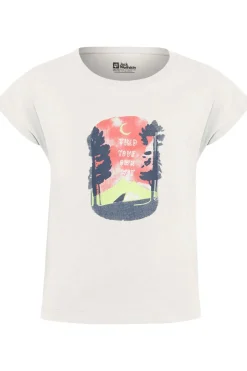 Discount Jack Wolfskin T-Shirt Graphic Girls T Print Cotton White