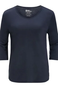 Best Jack Wolfskin T-Shirt Mola 3/4 Sleeve Tee Night Blue