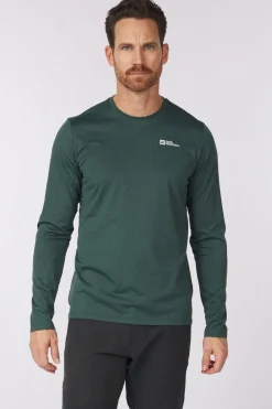 Clearance Jack Wolfskin T-Shirt Sky Thermal L/S Black Olive/Black Olive
