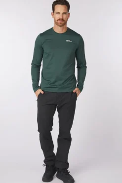 Clearance Jack Wolfskin T-Shirt Sky Thermal L/S Black Olive/Black Olive