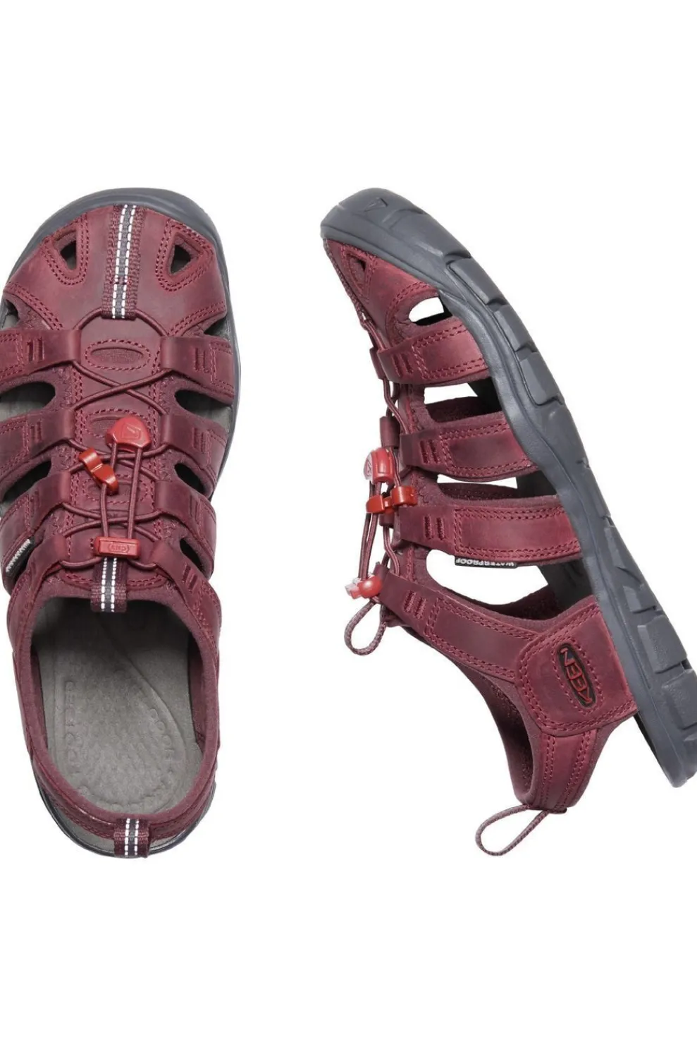 Outlet Keen Sandaal Clearwater Cnx Leather Bordeaux / Maroon