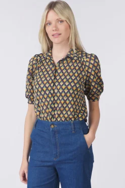 Sale King Louie Hemd Carina Blouse Pebble Denim Blue