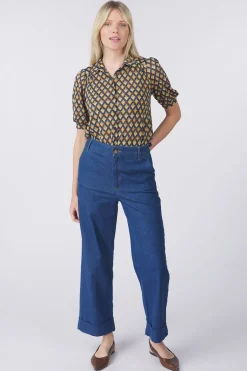 Sale King Louie Hemd Carina Blouse Pebble Denim Blue