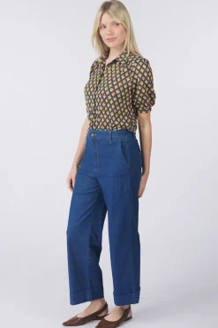 Sale King Louie Hemd Carina Blouse Pebble Denim Blue