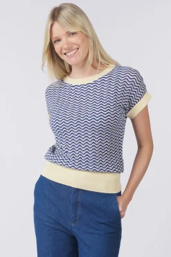 Sale King Louie Trui Boatneck Top Tide Denim Blue