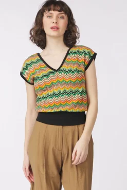 New King Louie Trui Double V Top Penny Zigzag Otter