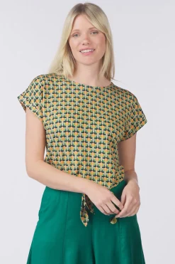 Discount King Louie T-Shirt Aria Knot Top Nova Nile Green