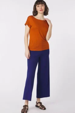 Online King Louie T-Shirt Aria Top Marsy Linen Beacon Blue