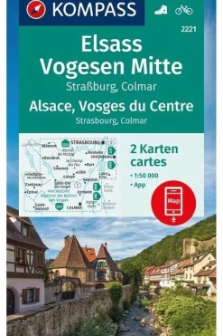 New KOMPASS Elzas - Vogezen Centr. 2221 GPS r/v 2-Set D/F 9027