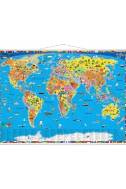 Fashion K&S DRUCKBUNT VERLAG Wereldkaart kinderen politiek geïl. met latjes K&S druckb.v. 2017