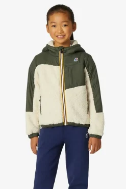 Discount K-Way Fleece Le Vrai 3,0 Neige Orsetto Ecru-Green Blackish