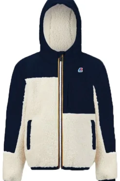 Fashion K-Way Fleece Le Vrai 3,0 Neige Orsetto Ecru-Blue Depht