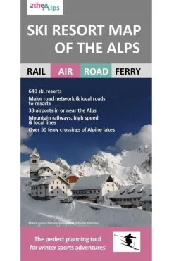 Fashion LASCELLES Ski resort kaart van de Alpen - spoor/lucht/weg/ferry (r) 2017