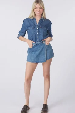 New Levi's Hemd Doreen Utility Dark Indigo - Worn In I'M Fun