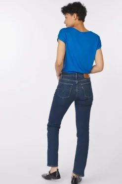 Best Levi's Jeans 724 High Rise Straight Indigo Stripe Terra