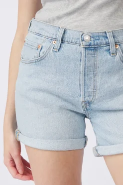 Best Levi's Short 501® Rolled Short Light Indigo - Worn In Light Grey Melange