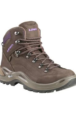 Best LOWA Wandelschoen Renegade Mid Gore-Tex Dark Brown/Aubergine