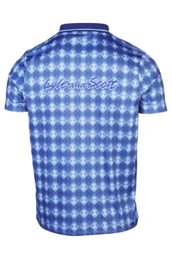 Clearance Lyle & Scott Polo Printed Argyle Now Blue