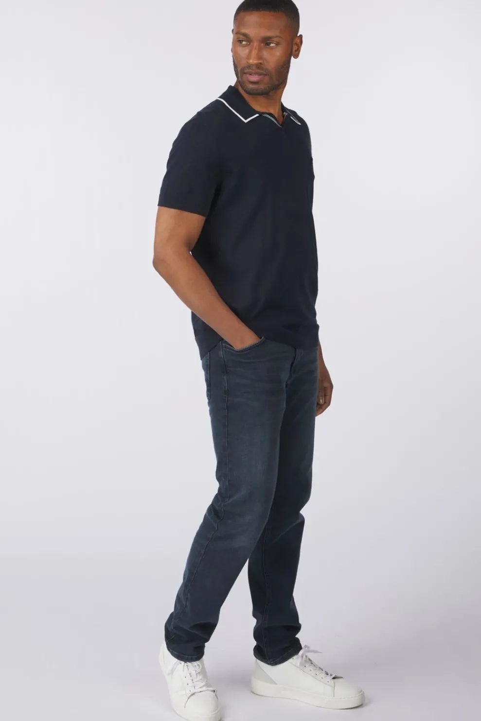 Polo Tipped Knitted Open Collar Tonal-Lyle & Scott New