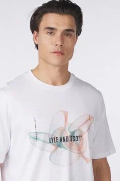 Clearance Lyle & Scott T-Shirt 3D Line Graphic Legacy Mulled Basil