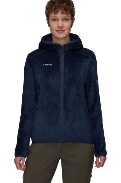 Clearance Mammut Fleece Innominata Ml Hooded Jacket Women Navy Blue