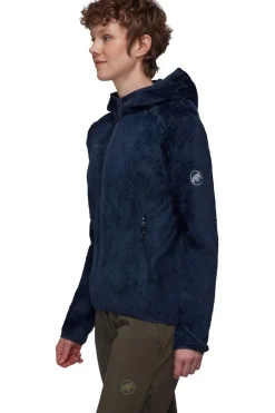 Clearance Mammut Fleece Innominata Ml Hooded Jacket Women Navy Blue