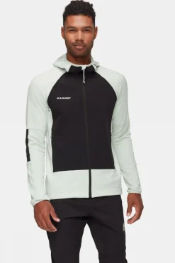 Fashion Mammut Fleece Massone Ml Hooded Jacket Silver Sage-Black