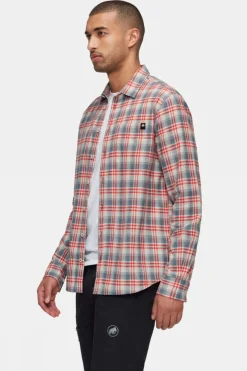 Clearance Mammut Hemd Trovat Summer Longsleeve Shirt Men Silver Sage-Mammut Red