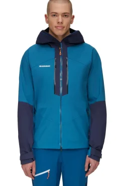 Online Mammut Regenjas Taiss Hs Hooded Jacket Men Deep Ice-Marine